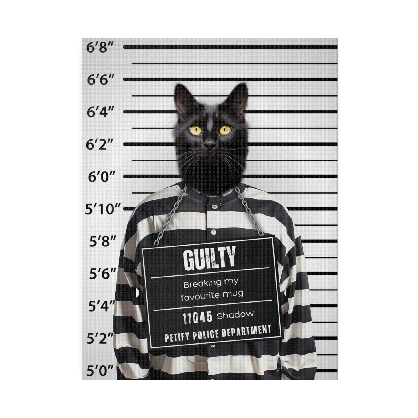 Guilty Mugshot - Custom Canvas Pet Portrait