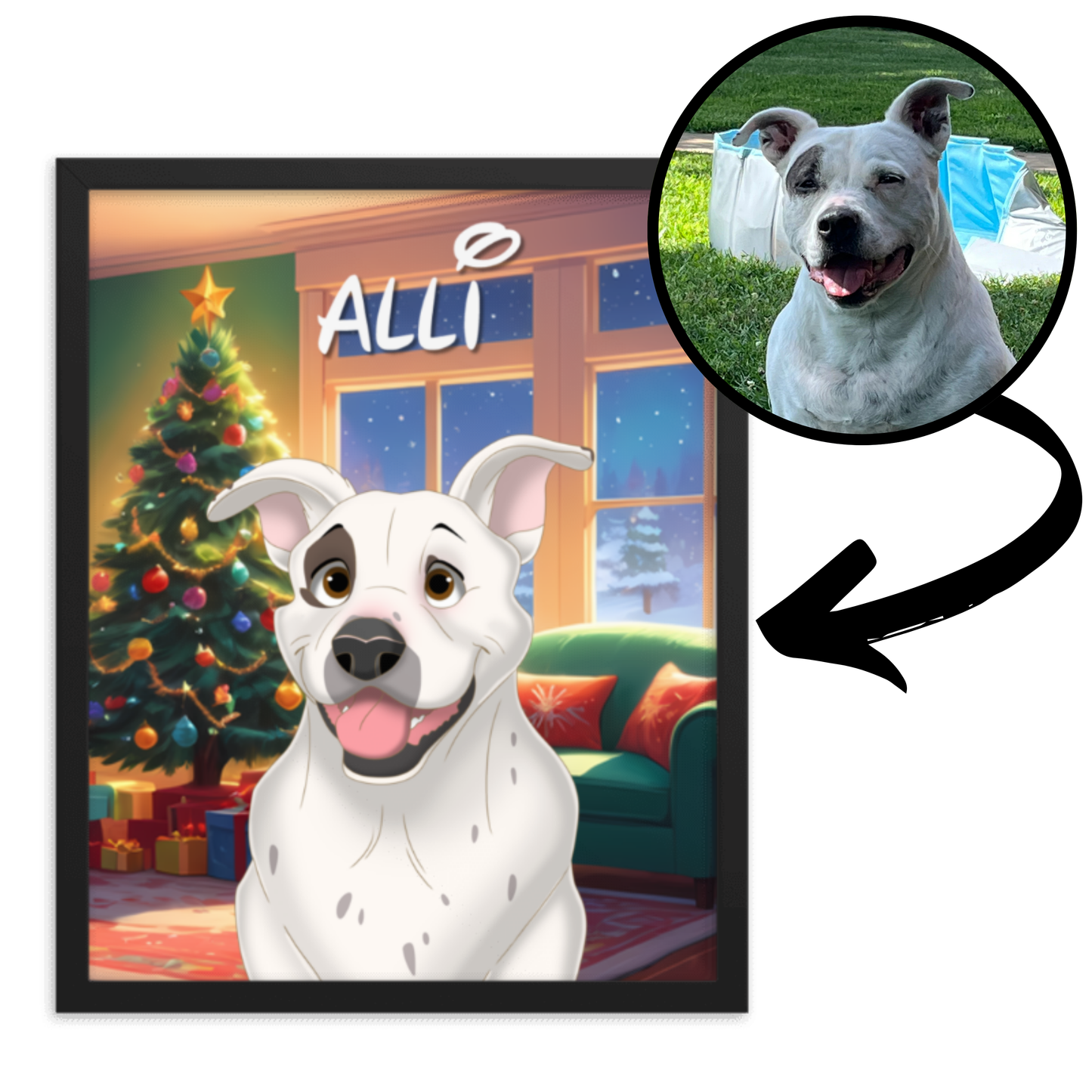 Wall Art | Custom Hand-Drawn Cartoon Pet Portrait