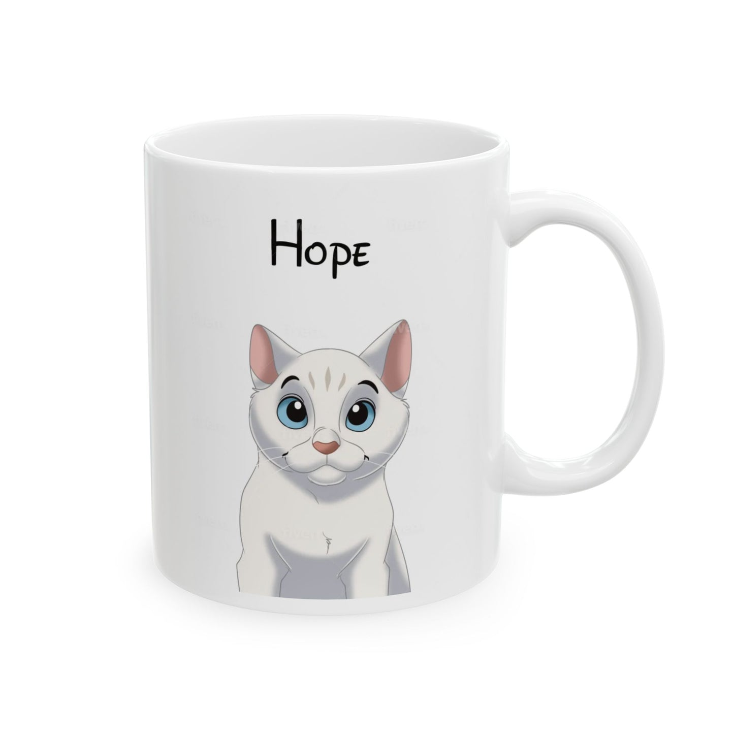 Cartoon Style Hand-Drawn Custom Pet Mug