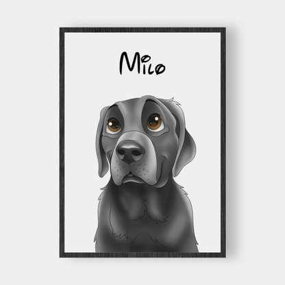 Wall Art | Custom Hand-Drawn Cartoon Pet Portrait