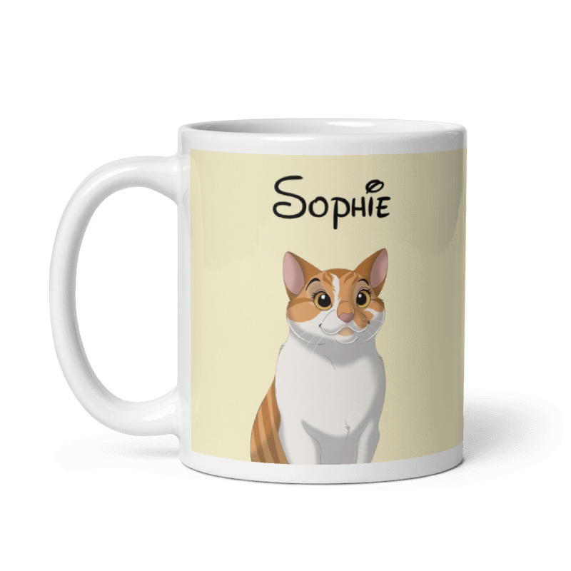 Cartoon Style Hand-Drawn Custom Pet Mug